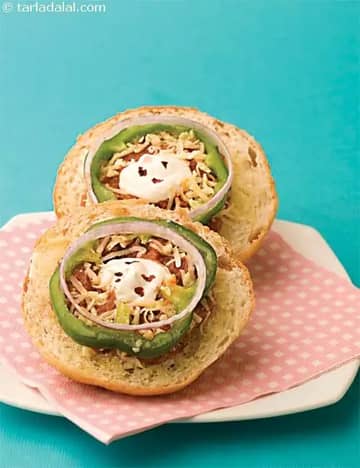 Tasty Bhaji Open Burger Recipe