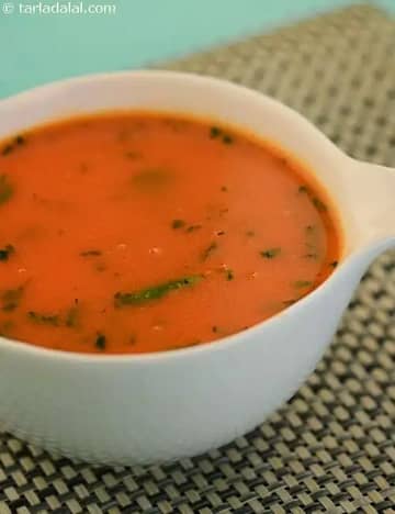 Tomato Shorba Recipe (Saatvik Recipes)