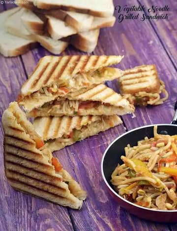 Vegetable Noodle Grilled Sandwich Recipe