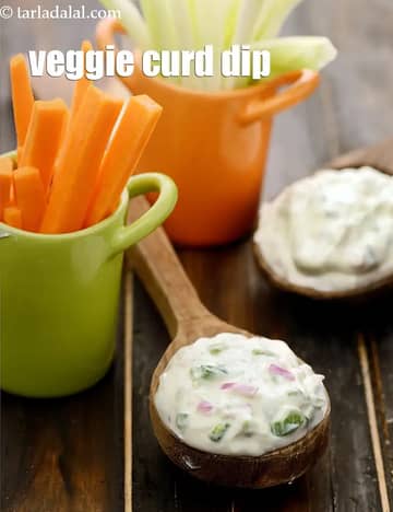 Veggie Curd Dip Recipe (Vegetable Yoghurt Dip)
