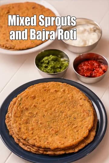 Mixed Sprouts And Bajra Roti Recipe (Bajra Sprouts Roti)
