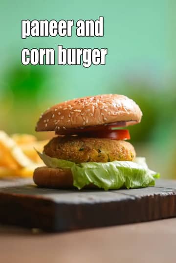 Paneer And Corn Burger Recipe