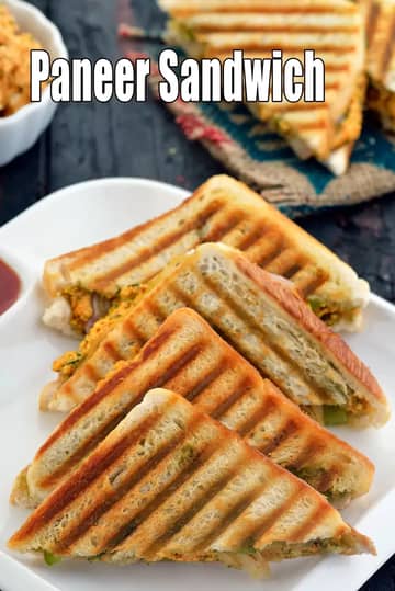 Paneer Sandwich Recipe (Grilled Paneer Sandwich)