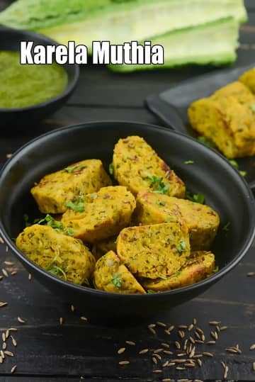 Karela Muthia Recipe (Indian Bitter Gourd Steamed Dumpling)