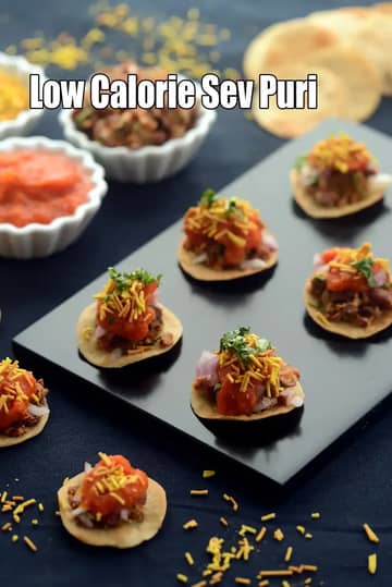 Low Calorie Sev Puri Recipe (Healthy Sev Puri)