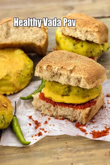 Healthy Vada Pav Recipe (Whole Wheat Vada Pav)