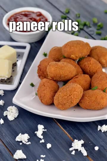 Paneer Rolls Recipe (Paneer Kurkure)