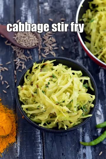 Cabbage Stir Fry Recipe (Indian Patta Gobi Stir Fry)