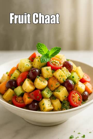 Fruit Chaat Recipe (Mixed Fruit And Veggie Chaat)