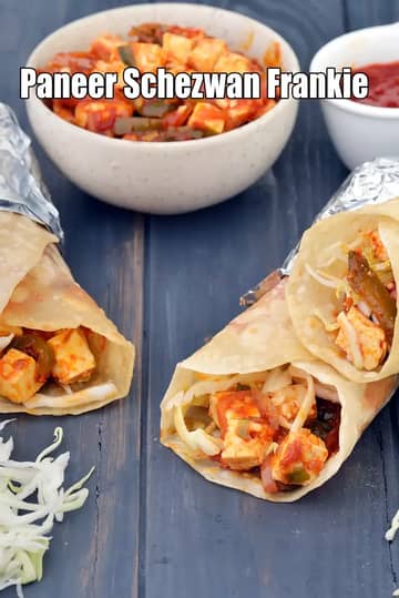 Paneer Schezwan Frankie Recipe
