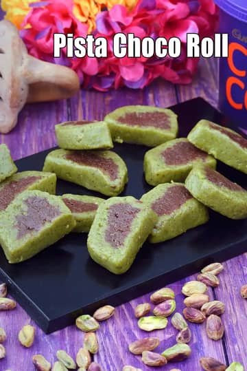 Pista Choco Roll Recipe (Mithai Recipes)