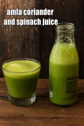Amla Coriander And Spinach Juice Recipe