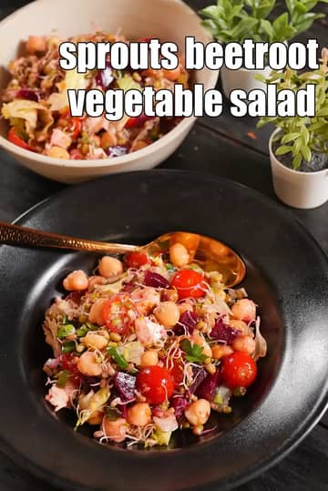 Sprouts Beetroot Vegetable Salad Recipe
