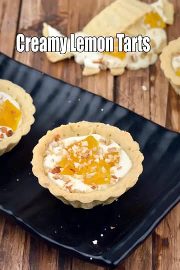 Eggless Lemon Tarts Recipe (Lemon Paneer Tarts)
