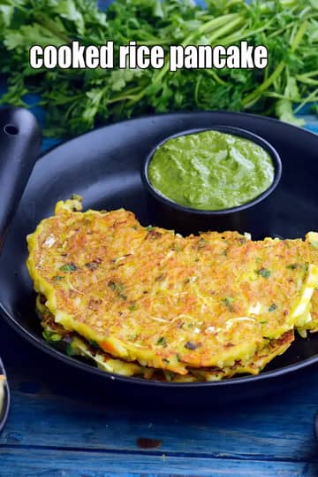 Cooked Rice Pancake Recipe (Rice Pancakes Indian Style)