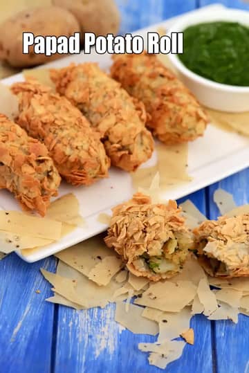 Papad Potato Roll Recipe (Aloo Papad Roll)