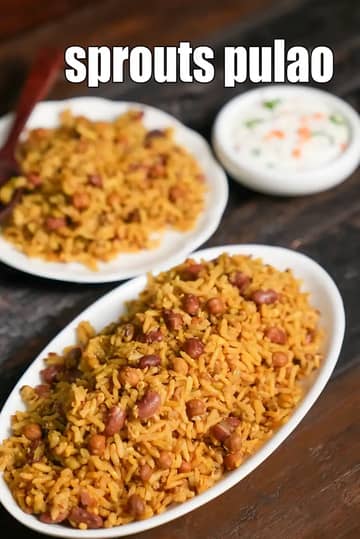 Sprouts Pulao Recipe (Brown Rice Sprouts Pulao)