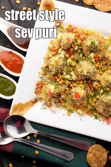 Street Style Sev Puri Recipe (Mumbai Roadside Sev Puri)