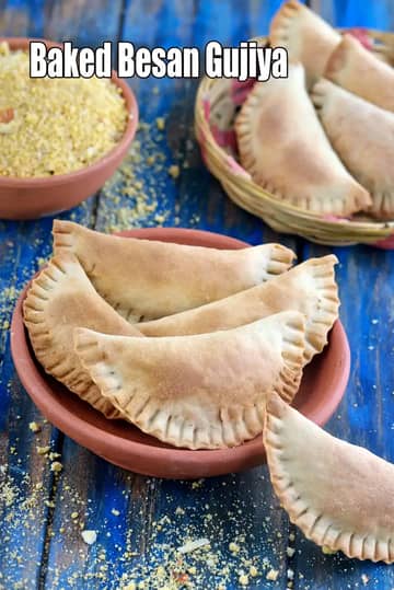 Baked Besan Gujiya Recipe (Baked Indian Sweet)