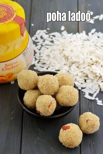 Poha Ladoo Recipe (Quick Aval Laddu)