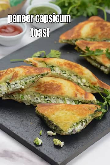 Paneer Capsicum Toast Recipe (Indian Paneer Toast)