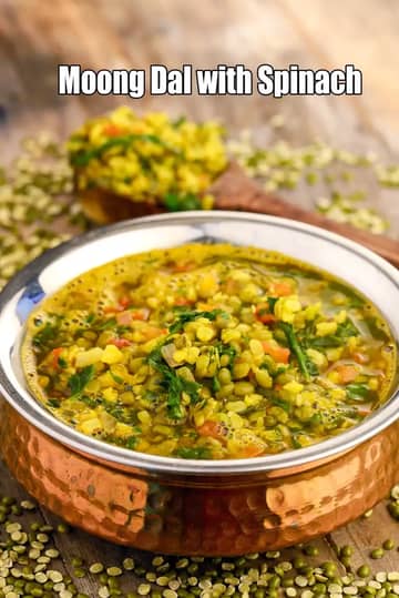 Moong Dal With Spinach Recipe (Spinach Lentil Curry)