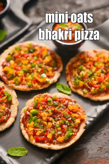 Mini Oats Bhakri Pizza Recipe (Healthy Indian Oats Pizza)