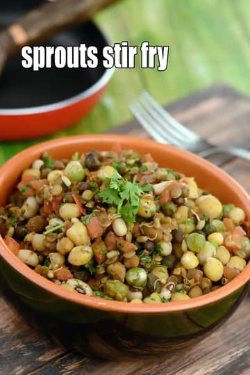 Sprouts Stir Fry Recipe (Indian Style Mixed Sprouts Sabzi)