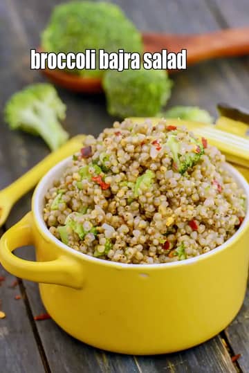 Broccoli Bajra Salad Recipe (Healthy Whole Bajra Snack)