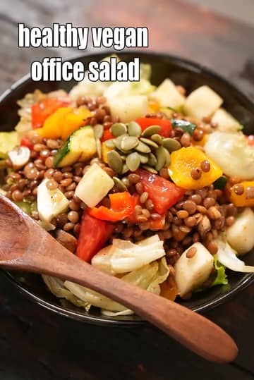 Healthy Vegan Office Salad Recipe (Grilled Vegetables)