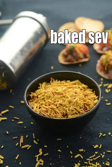Baked Sev Recipe (Baked Sev For Chaats)