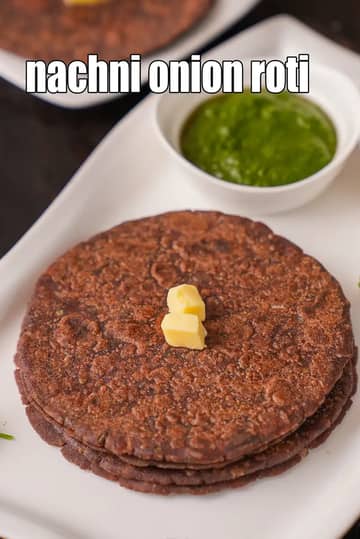 Nachni Onion Roti Recipe (Ragi Masala Roti)