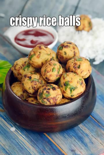 Crispy Rice Balls Recipe (Rice Balls With Leftover Rice)