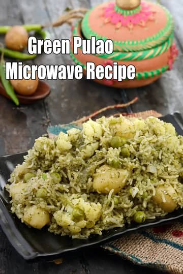 Green Pulao Microwave Recipe (Coriander Rice Microwave)