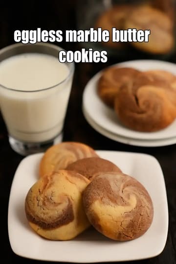 Eggless Marble Butter Cookies Recipe