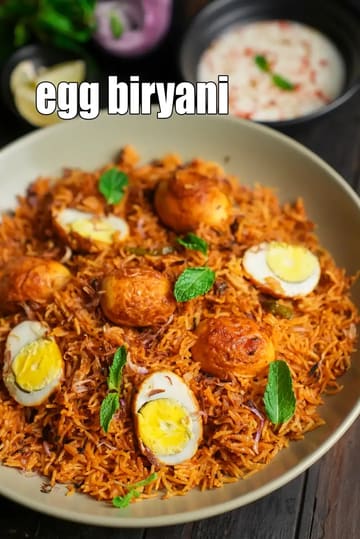 Egg Biryani Recipe (Pressure Cooker Egg Biryani)