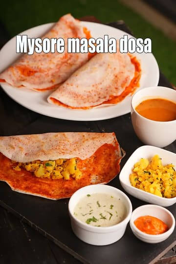 Mysore Masala Dosa Recipe (Traditional Mysore Dosa)