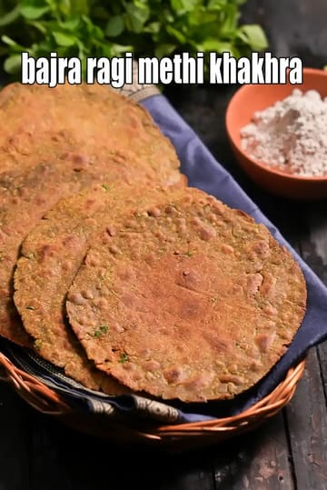 Bajra Ragi Methi Khakhra Recipe (Multi Flour Khakhra)
