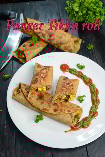 Paneer Tikka Roll Recipe (Paneer Tikka Frankie)
