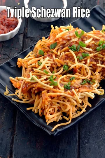 Triple Schezwan Rice, Mumbai Roadside Recipe