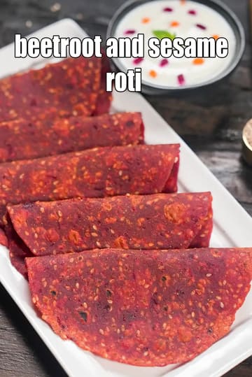 Beetroot Sesame Roti Recipe (Healthy Beetroot Sesame Thepla)