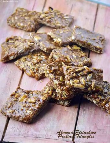 Almond Pistachios Praline Triangles Recipe