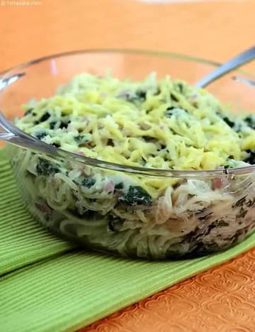 Baked Noodles With Spinach And Yoghurt Recipe