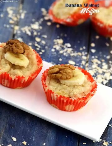 Banana Nut Muffins, Indian Style Eggless Muffins