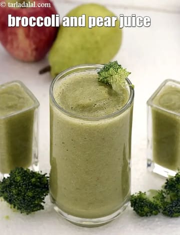 Broccoli And Pear Juice Recipe (Indian Broccoli Detox Juice)