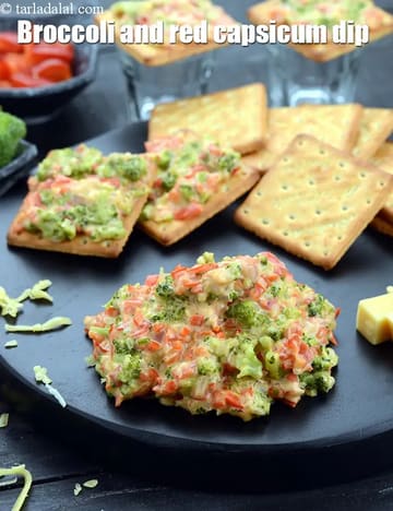 Broccoli And Red Capsicum Dip Recipe (Hot Broccoli Dip)