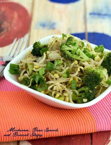 Mushroom Recipe (Bean Sprouts And Broccoli Stir-Fry)