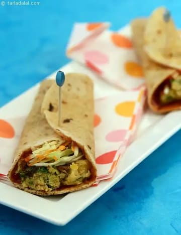 Kabuli Chana And Soya Chapati Rolls Recipe