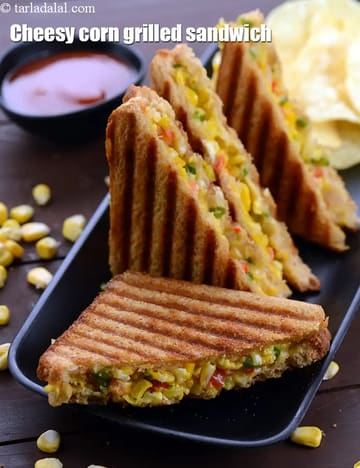 Cheesy Corn Grilled Sandwich Recipe