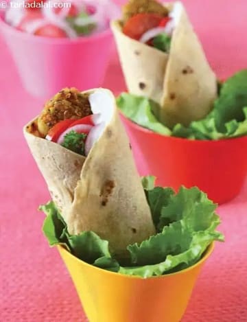 Chick Pea And Soya Tikki Roll ( Wraps And Rolls) Recipe